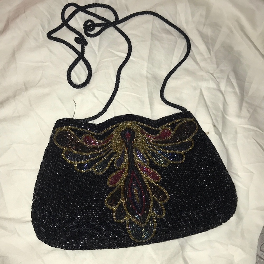 Vintage Hand Made Beaded Evening Bag